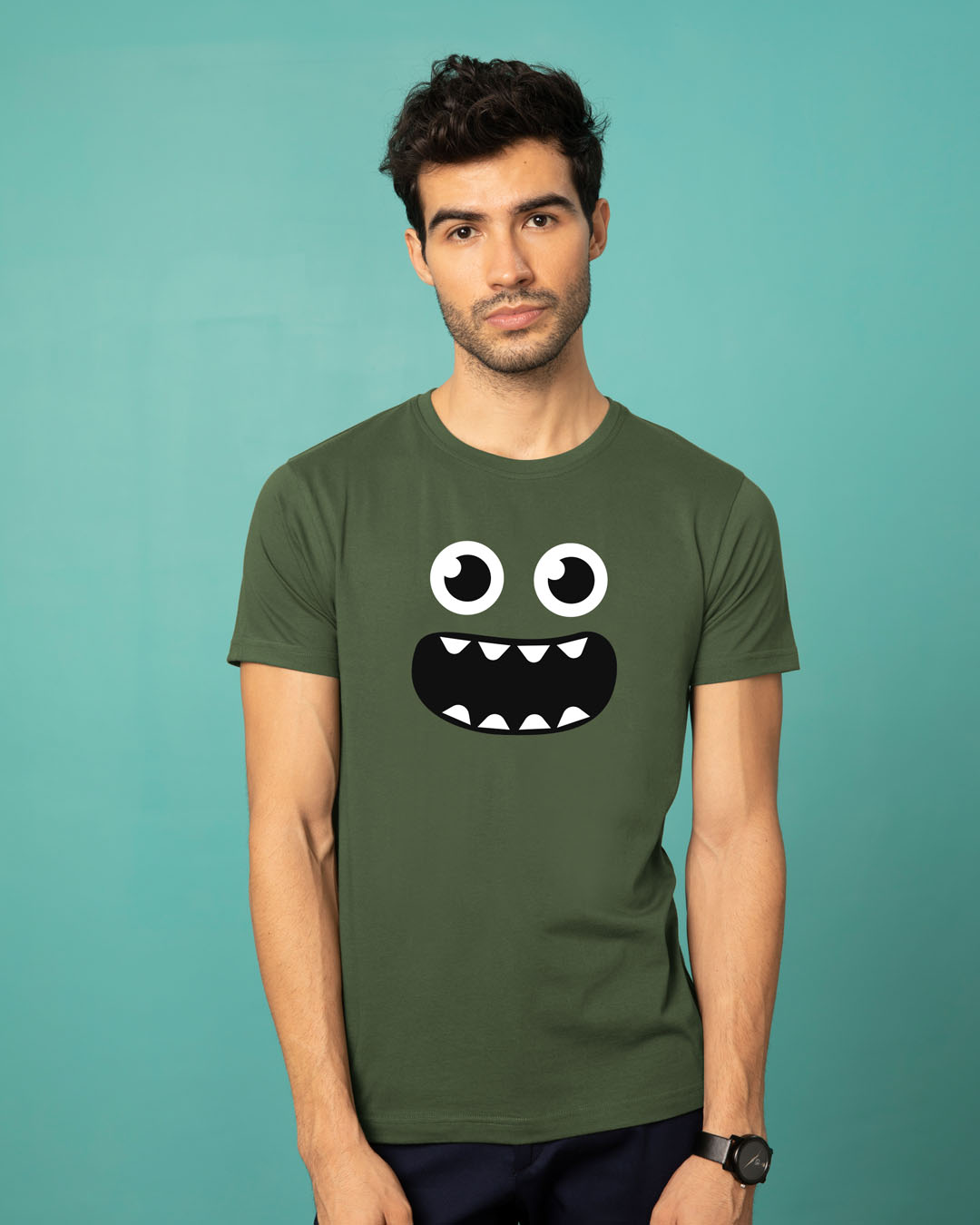 Shop Monster Smiley Half Sleeve T-Shirt-Back