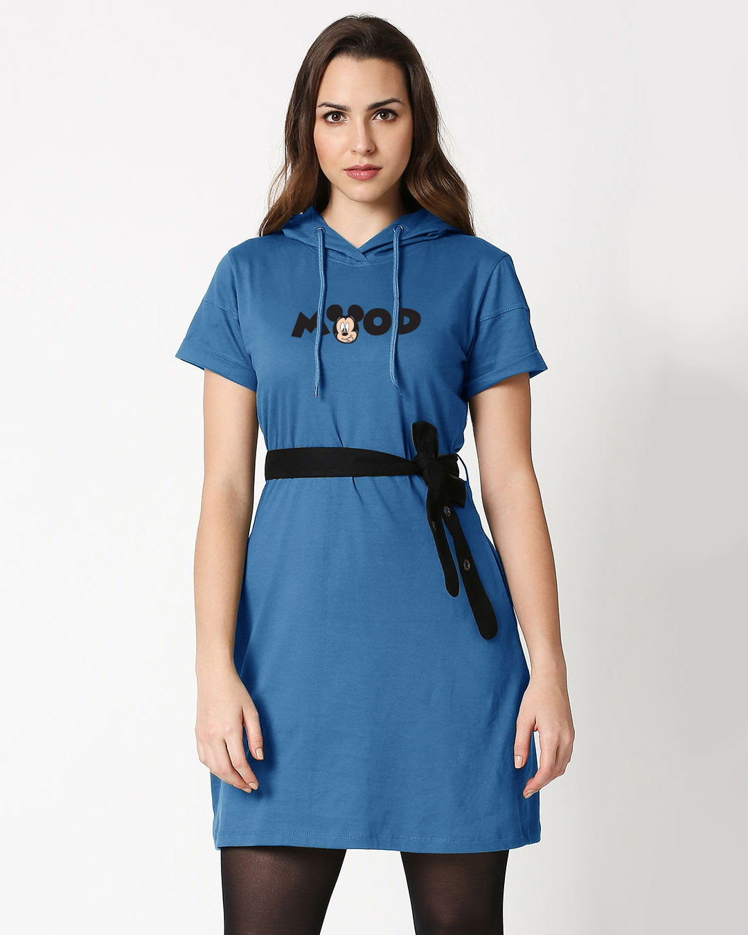 

Mood Mickey Hoodie Dress Women' Printed Hoodie Dress Bewakoof.com, Blue
