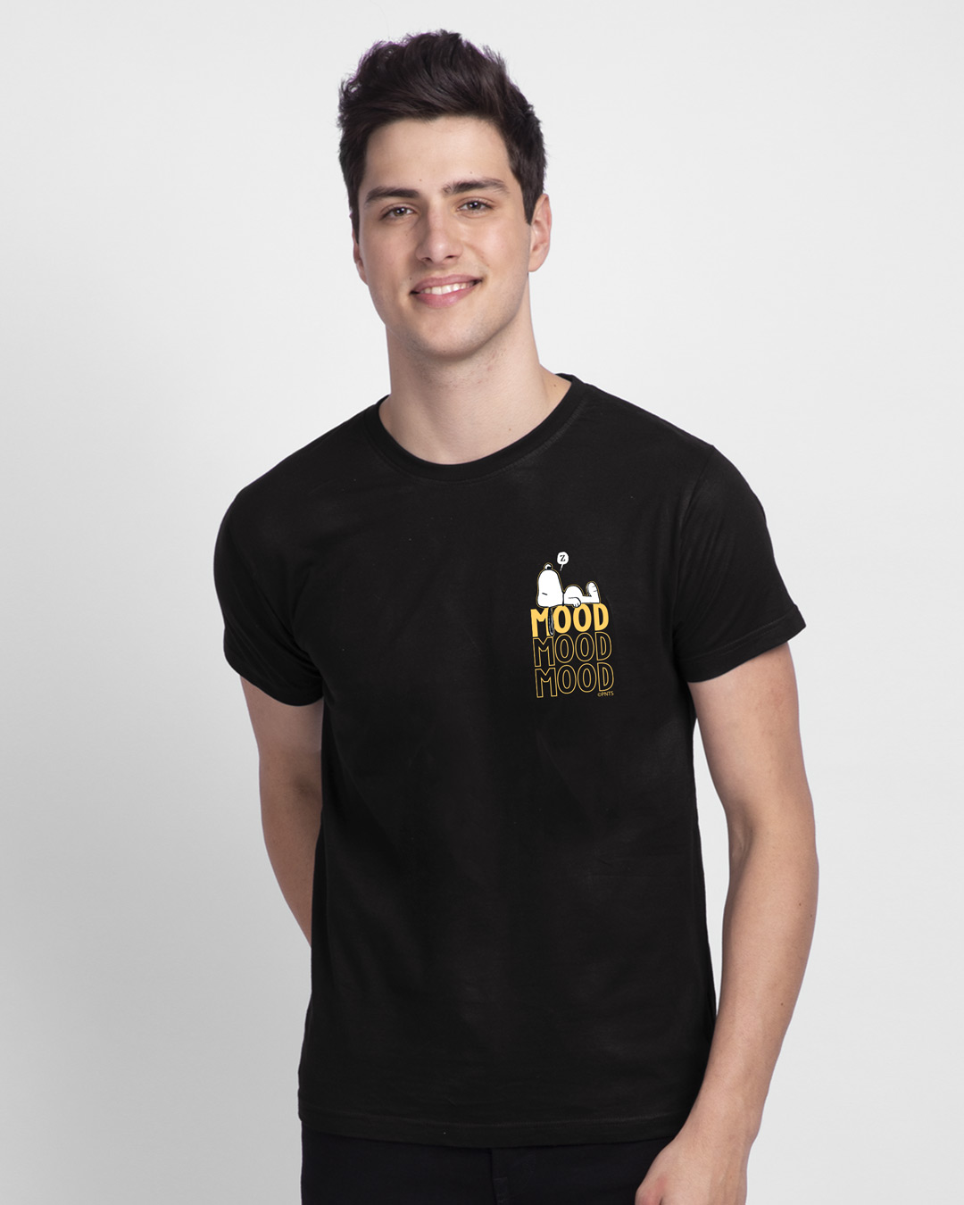 Shop Mood ZZZ Half Sleeve T-Shirt (PNTL) Black-Back