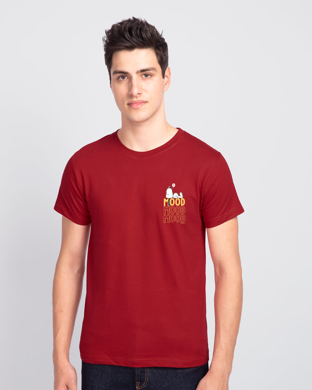 Shop Mood ZZZ Half Sleeve T-Shirt (PNTL) Bold Red-Back