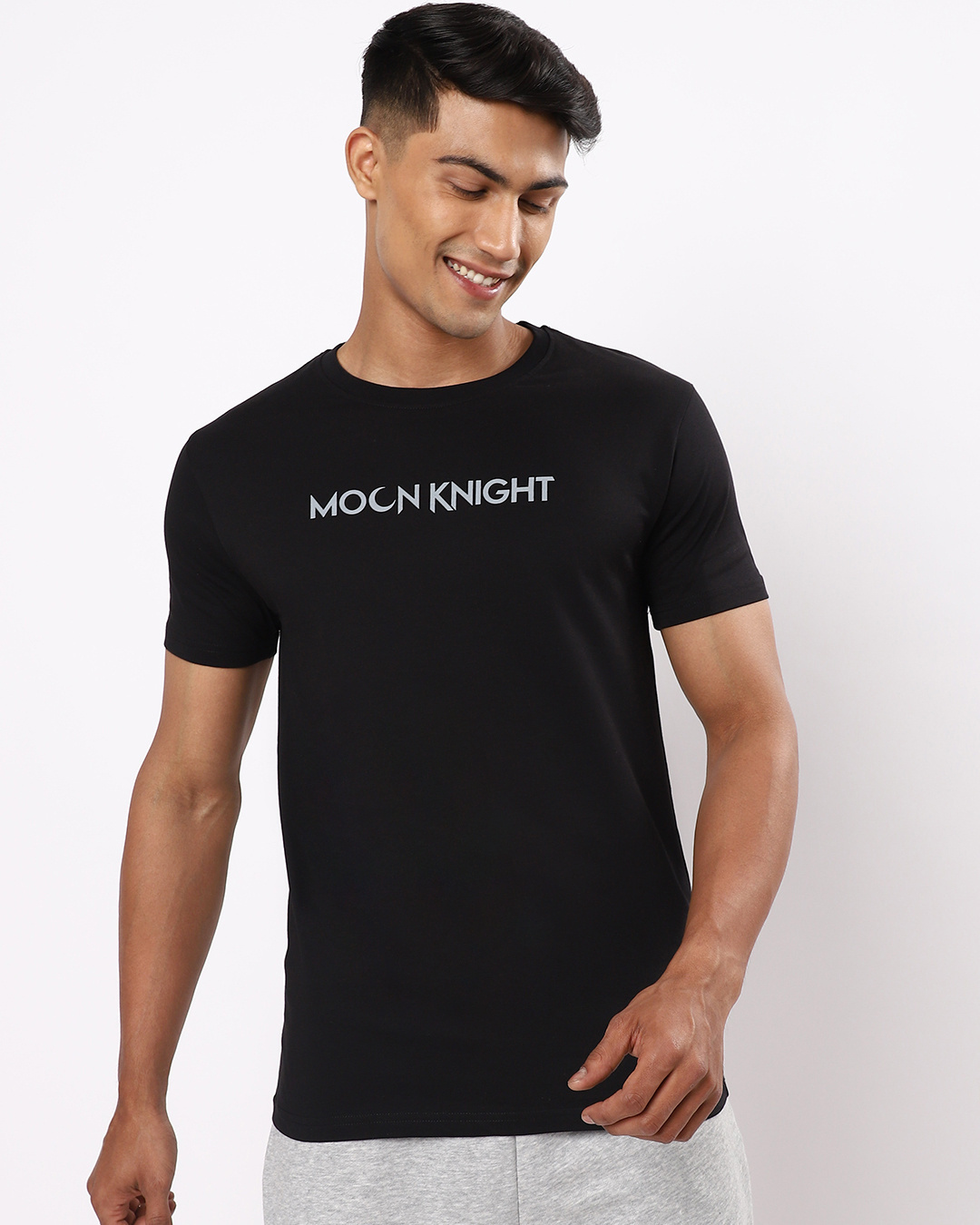 Shop Men's Black Moon Knight Graphic Printed T-shirt-Back