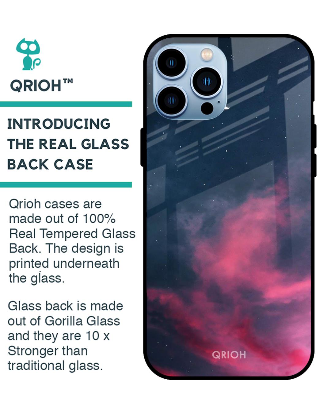 Shop Moon Night Printed Premium Glass Cover For iPhone 13 Pro (Impact Resistant, Matte Finish)-Back