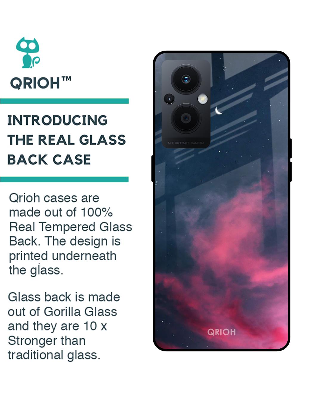 Shop Moon Night Printed Premium Glass Case for Oppo F21s Pro 5G (Shock Proof,Scratch Resistant)-Back