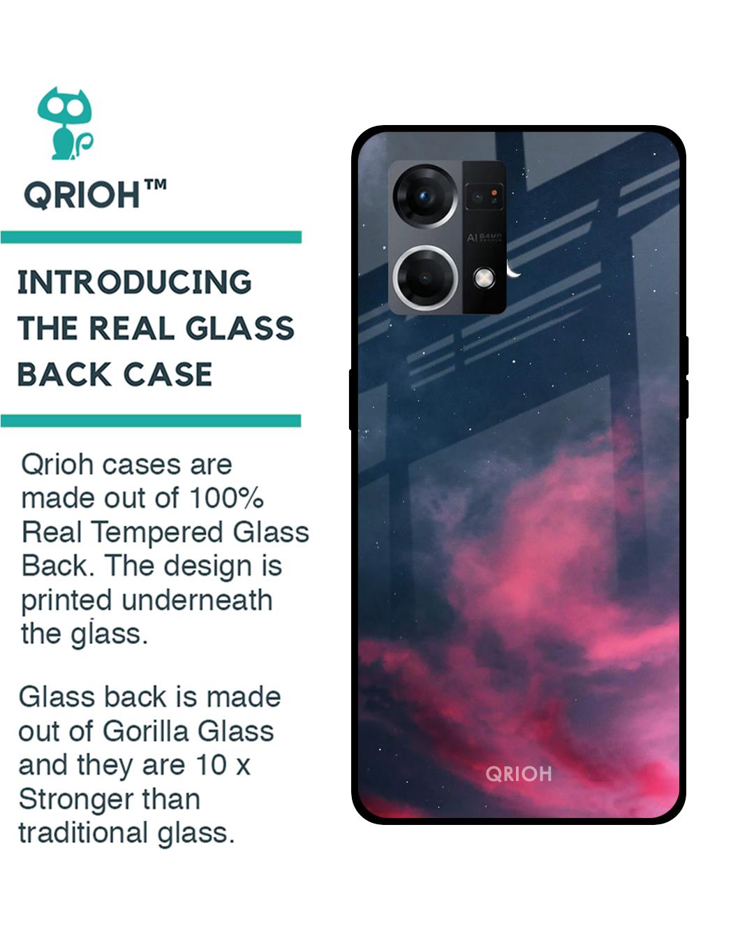 Shop Moon Night Printed Premium Glass Case for Oppo F21s Pro (Shock Proof,Scratch Resistant)-Back