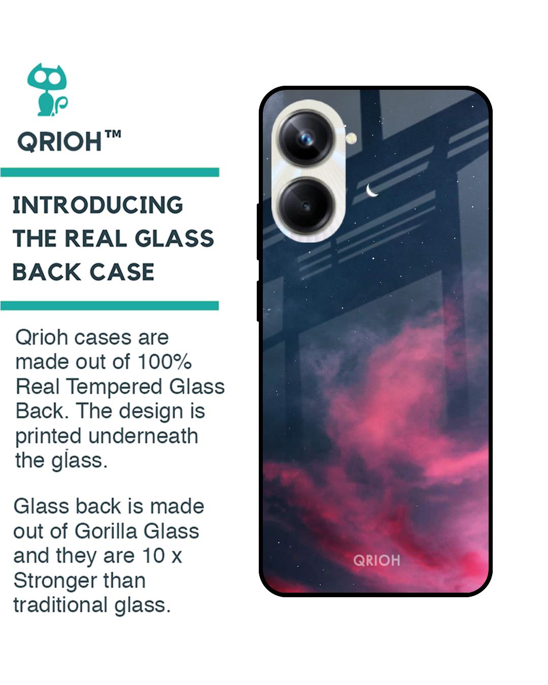 Shop Moon Night Printed Premium Glass Case for Realme 10 Pro 5G (Shock Proof,Scratch Resistant)-Back