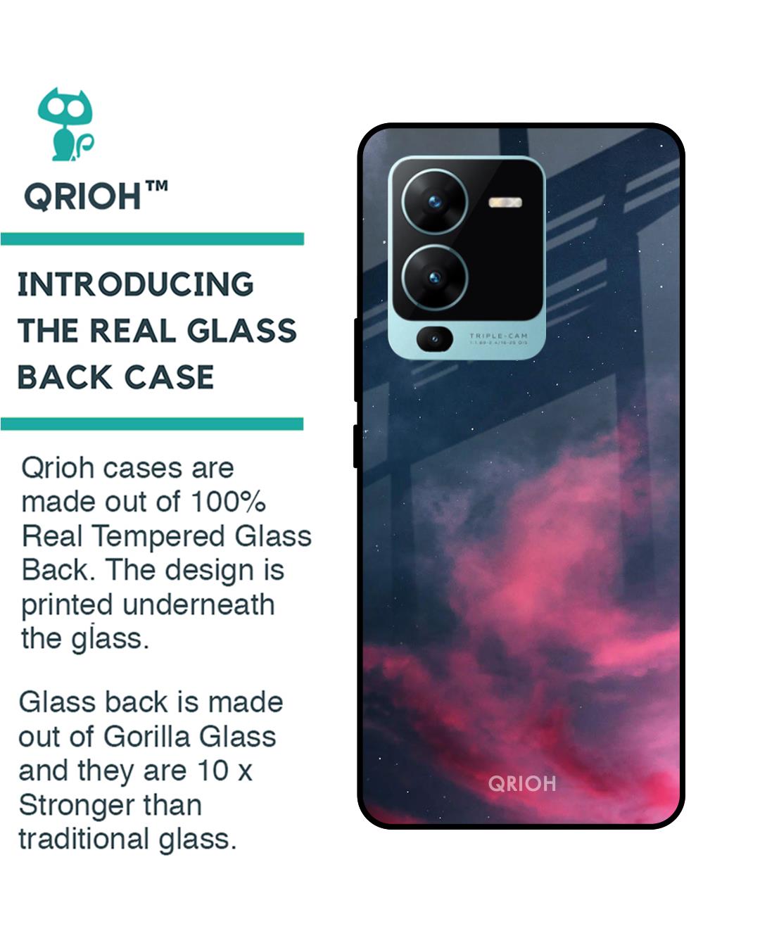 Shop Moon Night Printed Premium Glass Case for Vivo V25 Pro (Shock Proof,Scratch Resistant)-Back