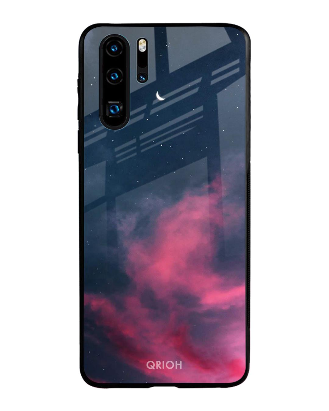 Shop Moon Night Printed Premium Glass Cover For Huawei P30 Pro (Impact Resistant, Matte Finish)-Front