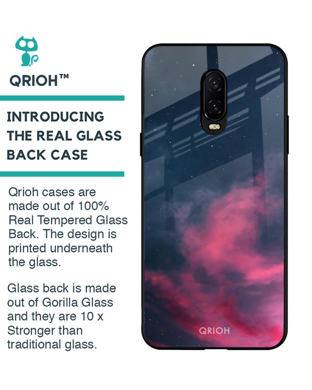 Shop Moon Night Printed Premium Glass Cover For OnePlus 6T (Impact Resistant, Matte Finish)-Back