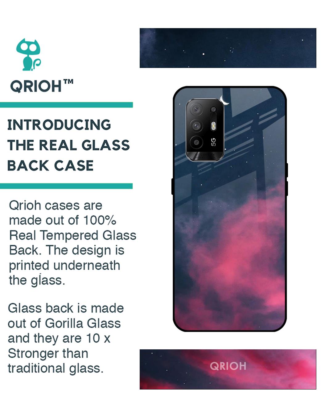 Shop Moon Night Printed Premium Glass Cover For Oppo F19 Pro Plus (Impact Resistant, Matte Finish)-Back