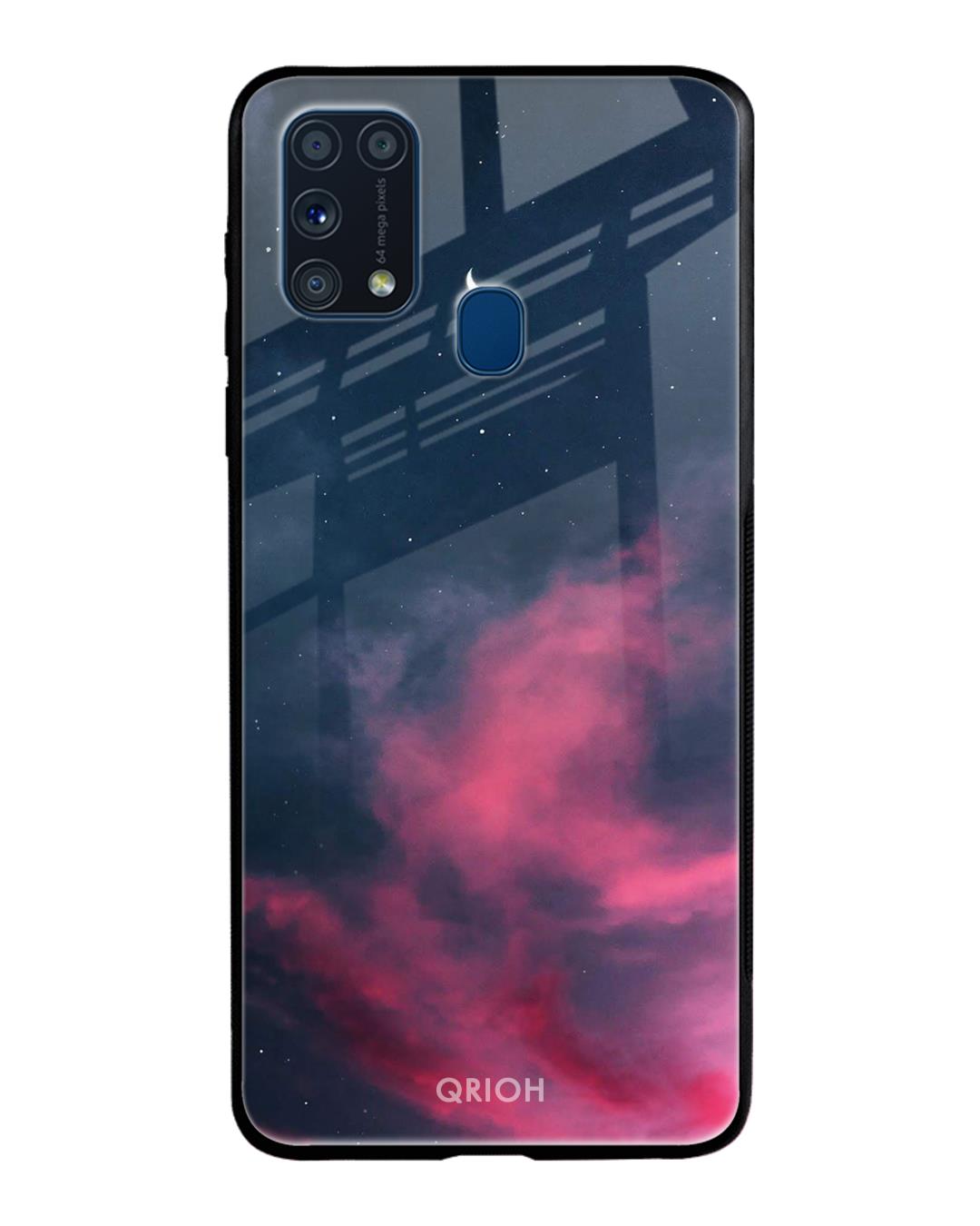 Shop Moon Night Printed Premium Glass Cover For Samsung Galaxy M31(Impact Resistant, Matte Finish)-Back