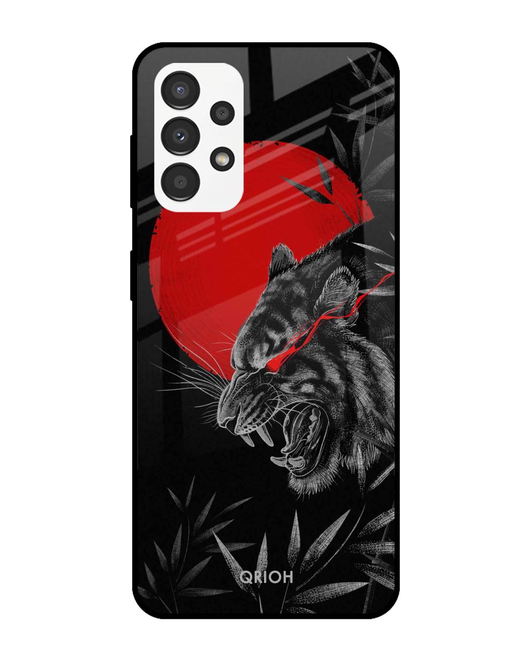 Shop Moon Tiger Printed Premium Glass Cover For  A13(Impact Resistant, Matte Finish)-Back
