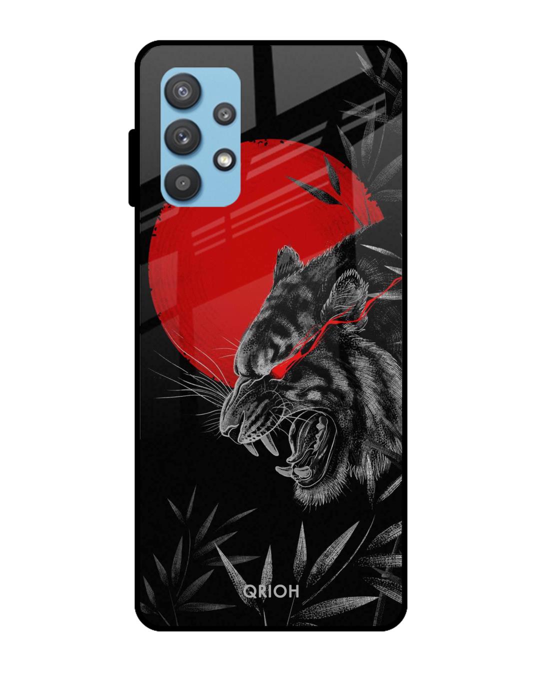 Shop Moon Tiger Printed Premium Glass Cover For  A52(Impact Resistant, Matte Finish)-Back