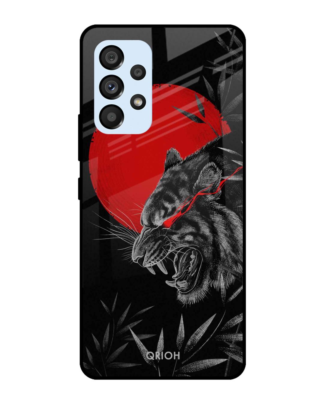 Shop Moon Tiger Printed Premium Glass Cover For  A53 5G(Impact Resistant, Matte Finish)-Back