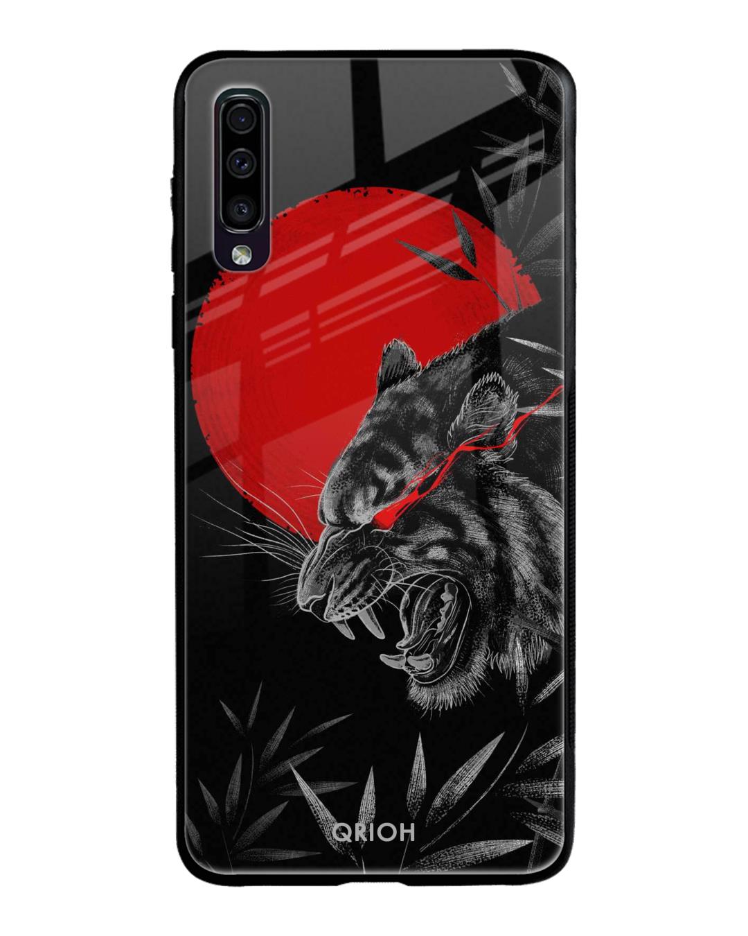 Shop Moon Tiger Printed Premium Glass Cover For Samsung Galaxy A50(Impact Resistant, Matte Finish)-Back