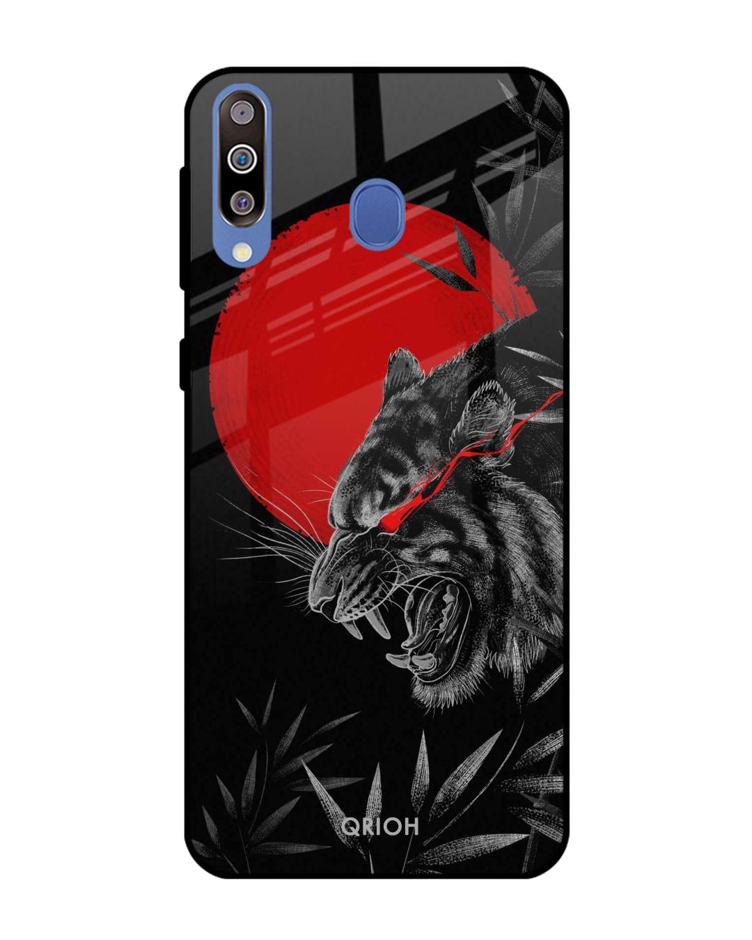 Shop Moon Tiger Printed Premium Glass Cover For Samsung Galaxy M40(Impact Resistant, Matte Finish)-Back