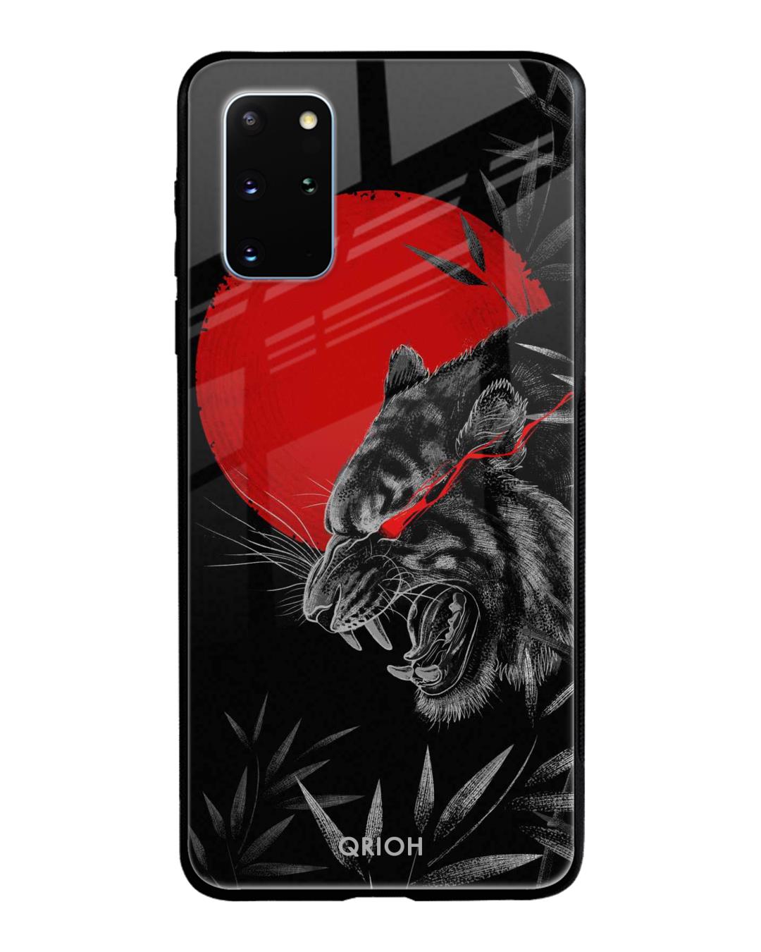 Shop Moon Tiger Printed Premium Glass Cover For Samsung Galaxy S20 Plus(Impact Resistant-Back