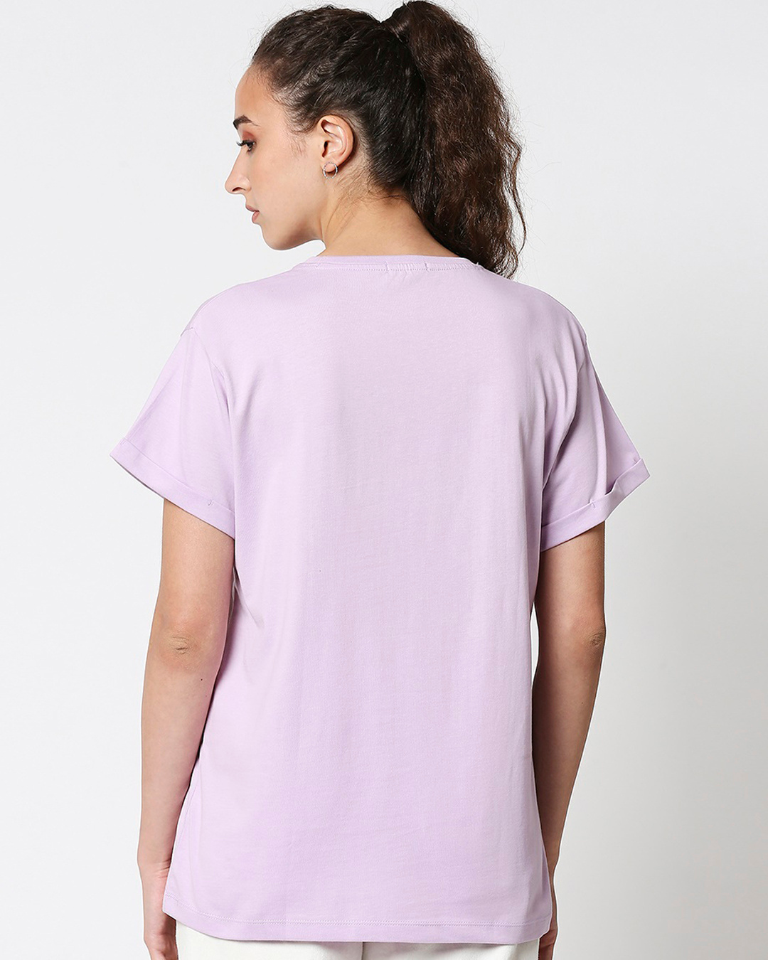 Shop Women's Purple Moon Walker Typography Boyfriend T-shirt-Back