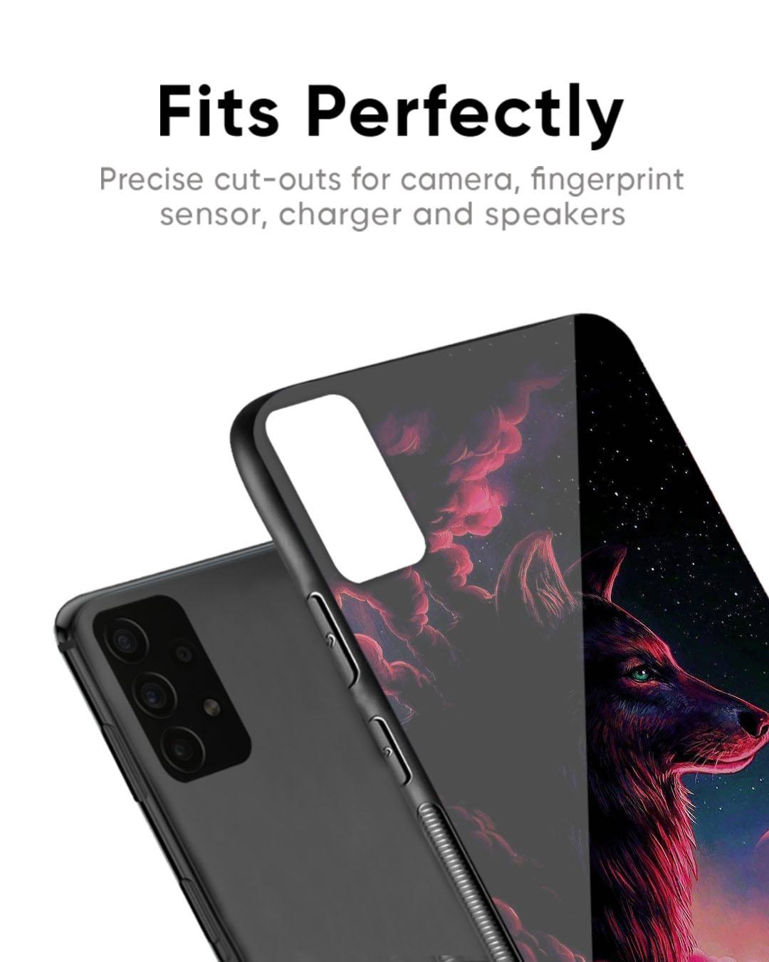 Shop Moon Wolf Premium Glass Case for Redmi Note 12 Pro+ 5G (Shock Proof, Scratch Resistant)-Back