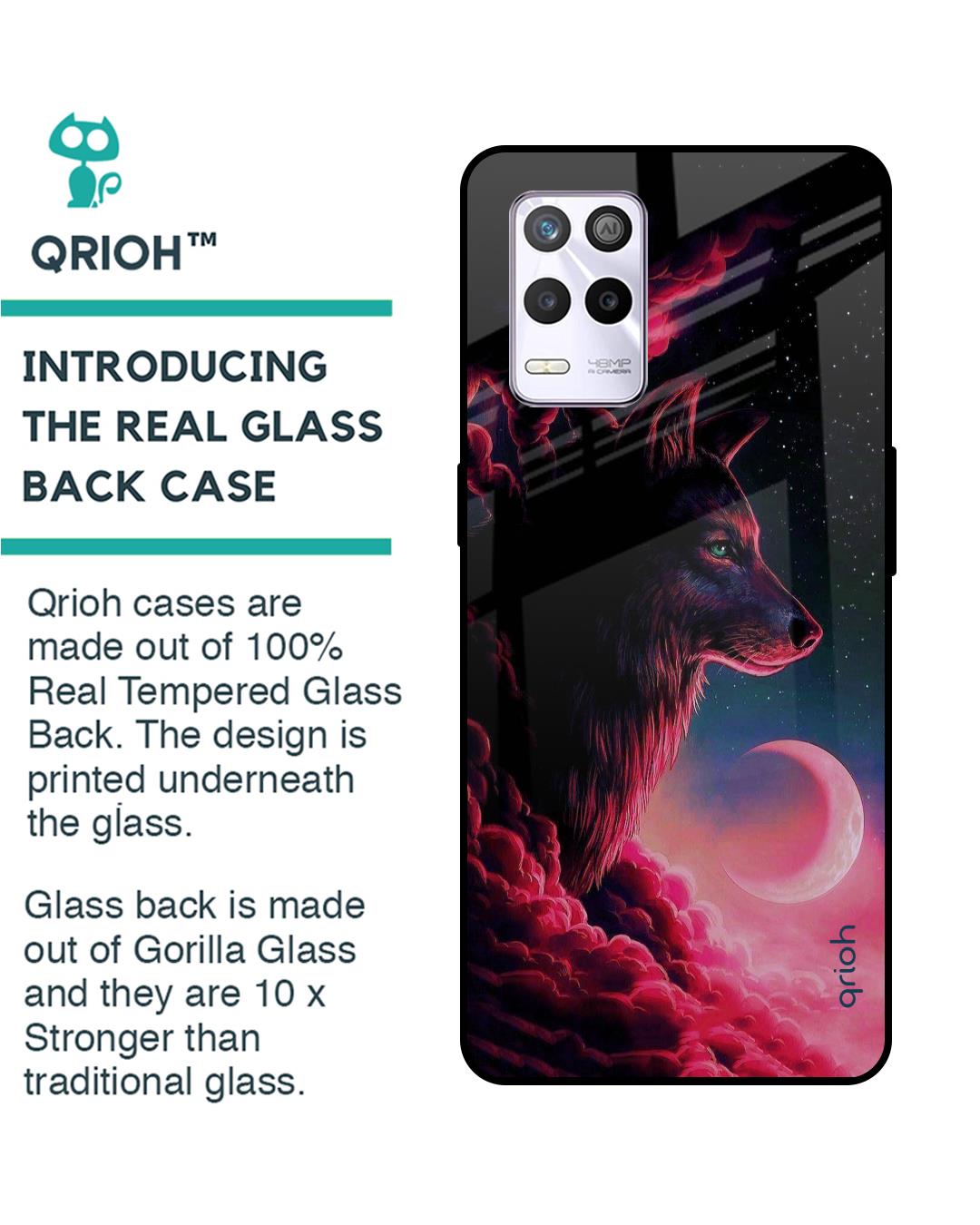 Shop Moon Wolf Printed Premium Glass Cover for Realme 9 5G (Shock Proof, Scratch Resistant)-Back