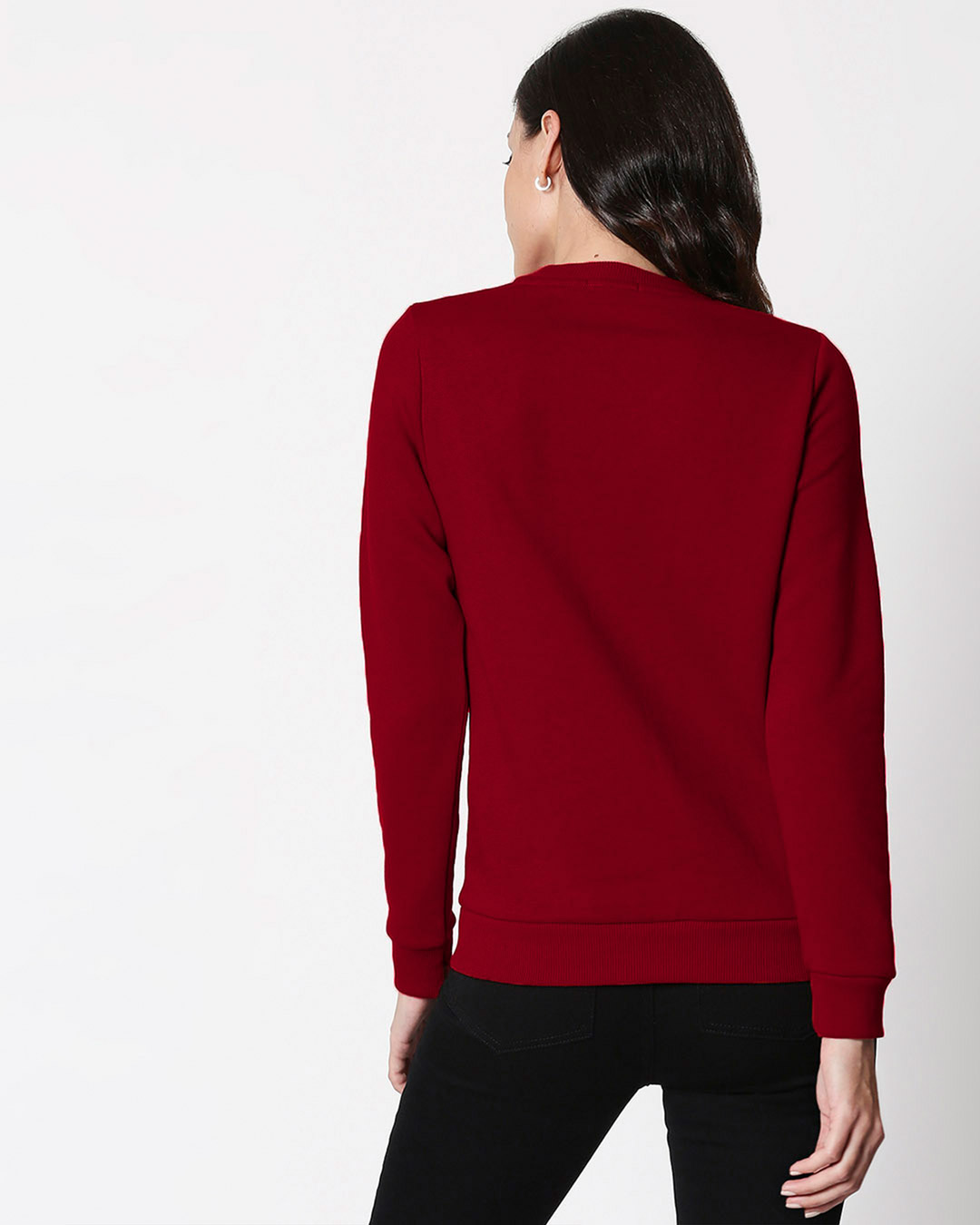 Shop Mooody Fleece Sweatshirt Red Plum-Back