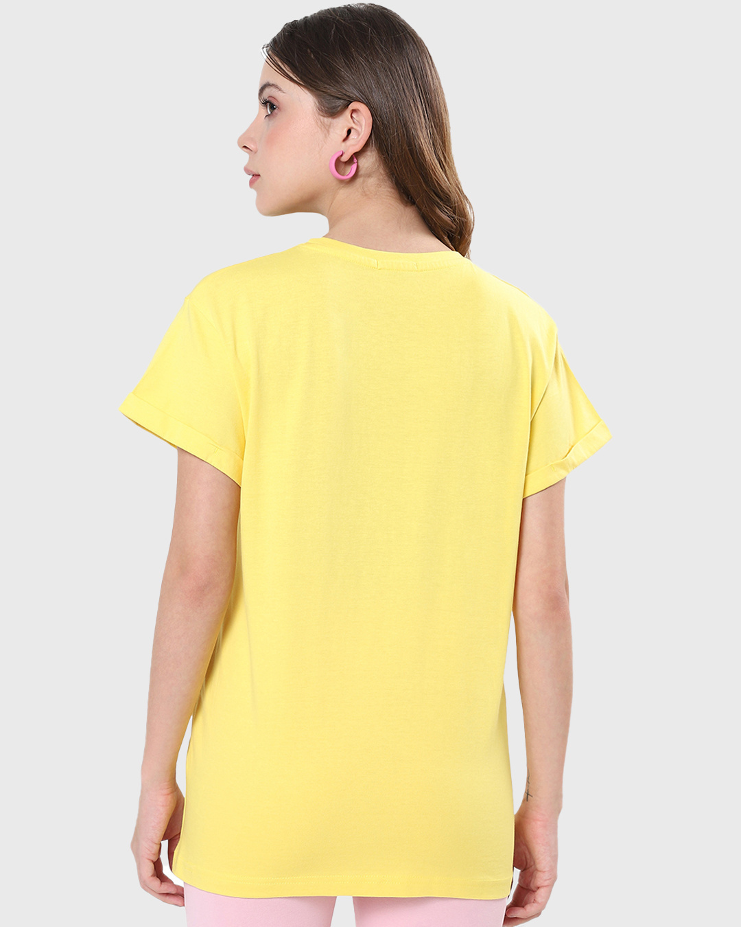 Shop Women's Yellow More Espresso,Less Depresso Graphic Printed Boyfriend T-shirt-Back