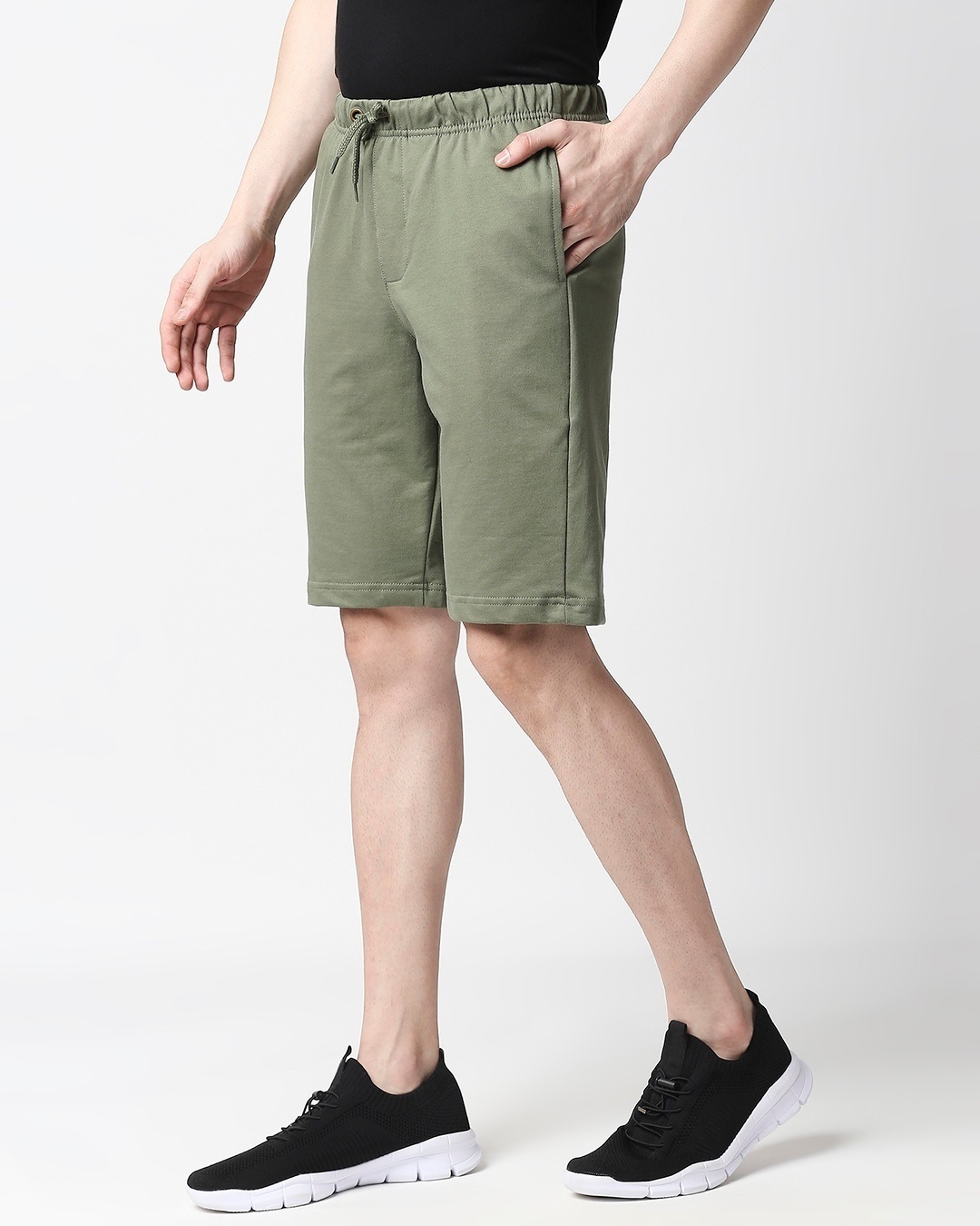 Shop Moss Green Casual Shorts-Back