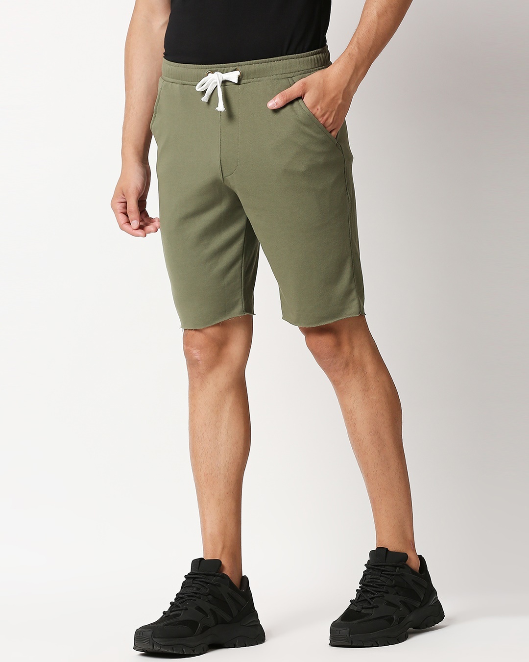 mens raw hem shorts
