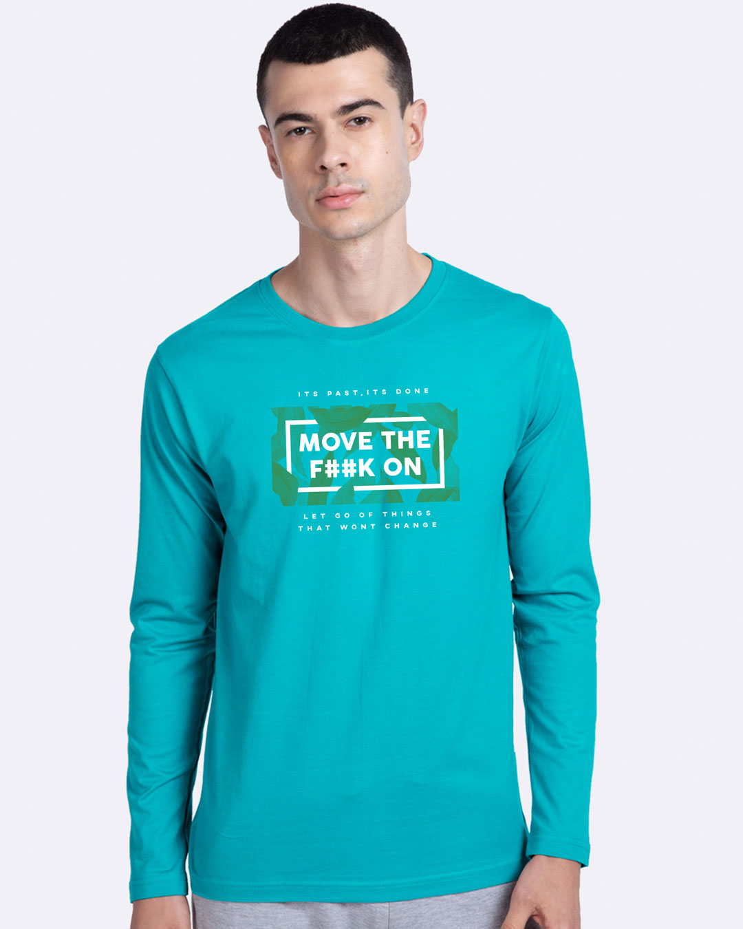 Shop Move on It Full Sleeve T-Shirt Tropical Blue-Back