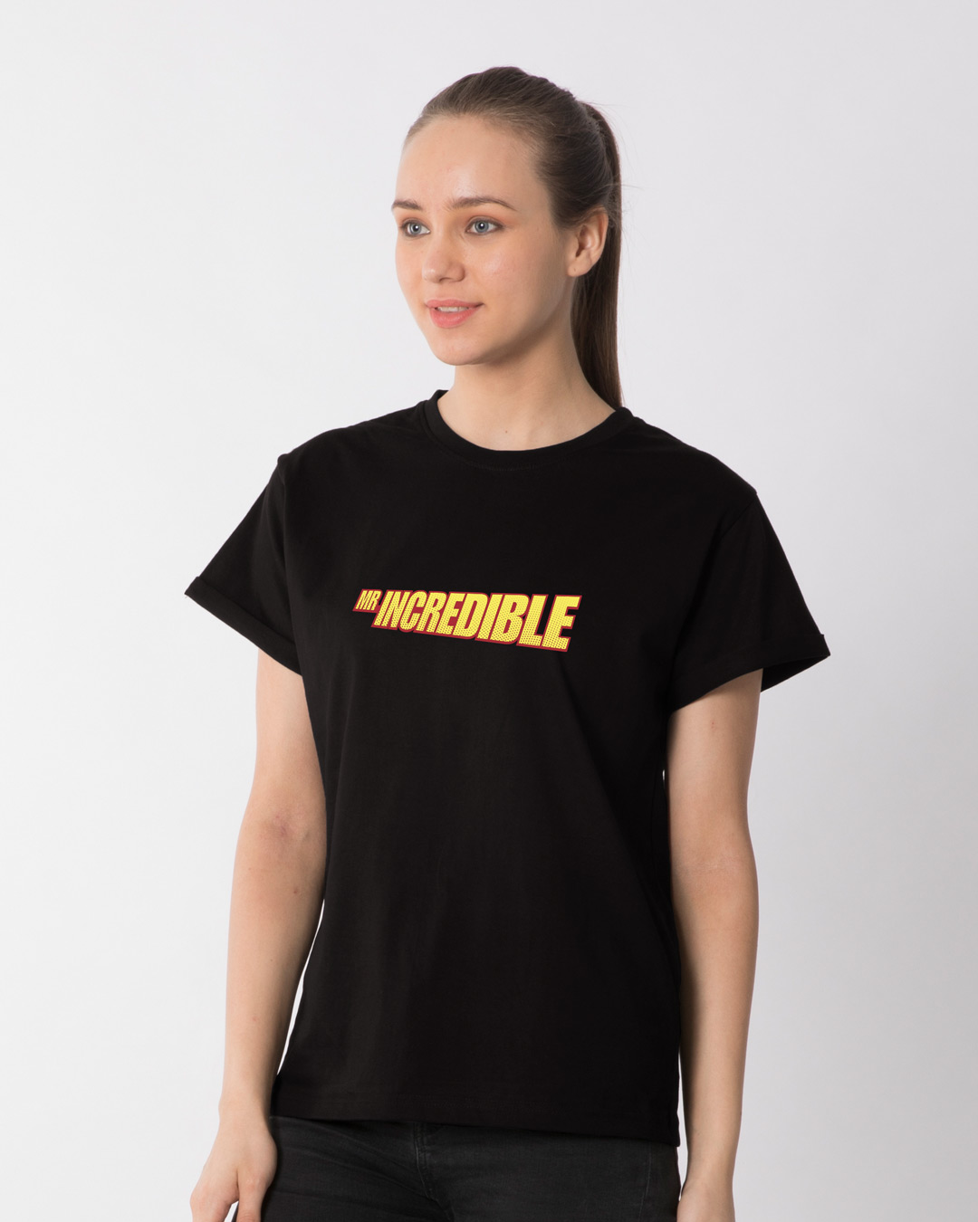 Shop Mr Incredible Typo Boyfriend T-Shirt (DL)-Back