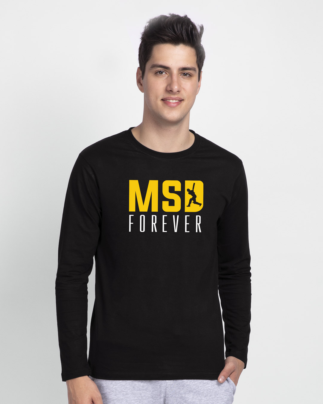 Shop MSD Forever Front-Back Full Sleeve T-Shirt Black-Back