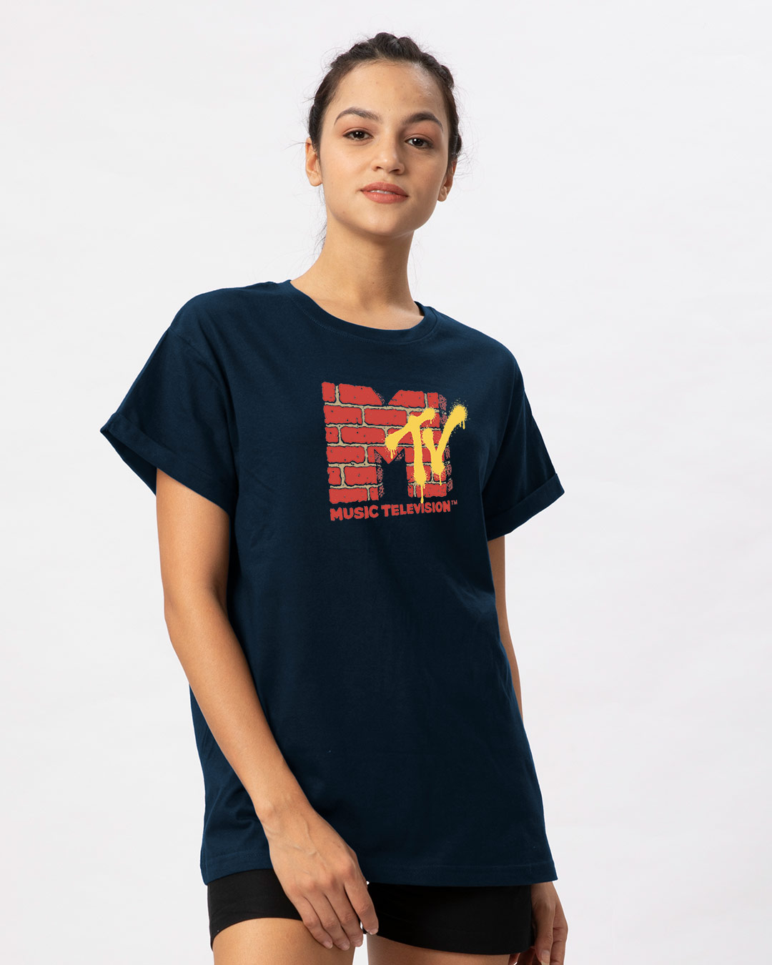 Shop Mtv Wall Boyfriend T-Shirt (MTL)-Back