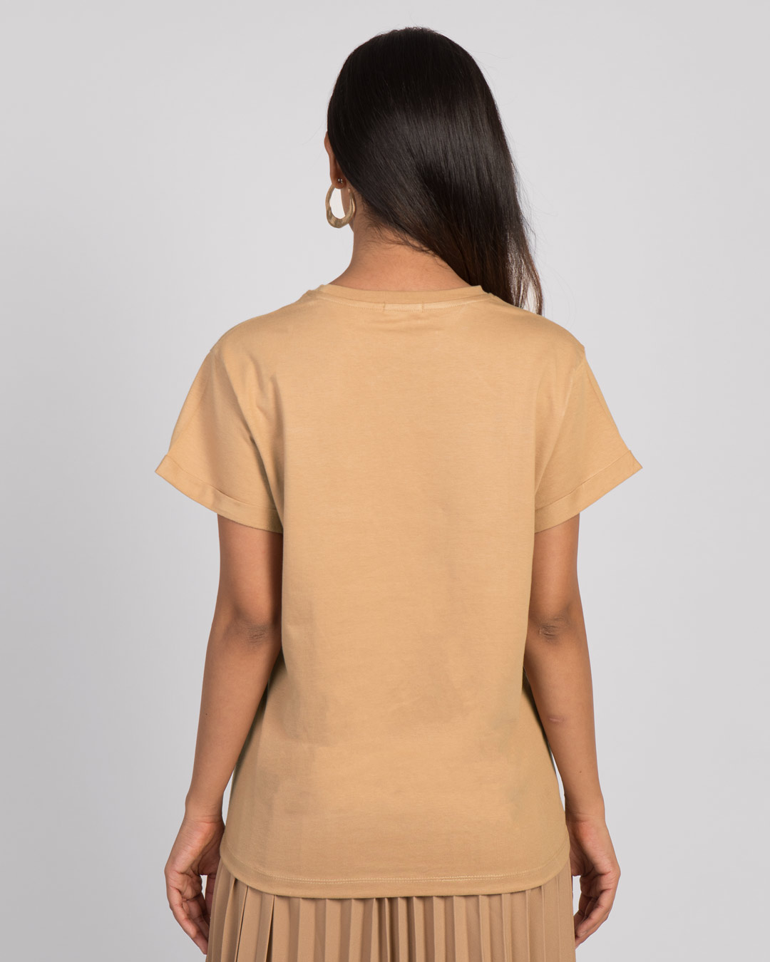 Shop Mulan Flower Gold Print Boyfriend T-Shirt (DL)-Back