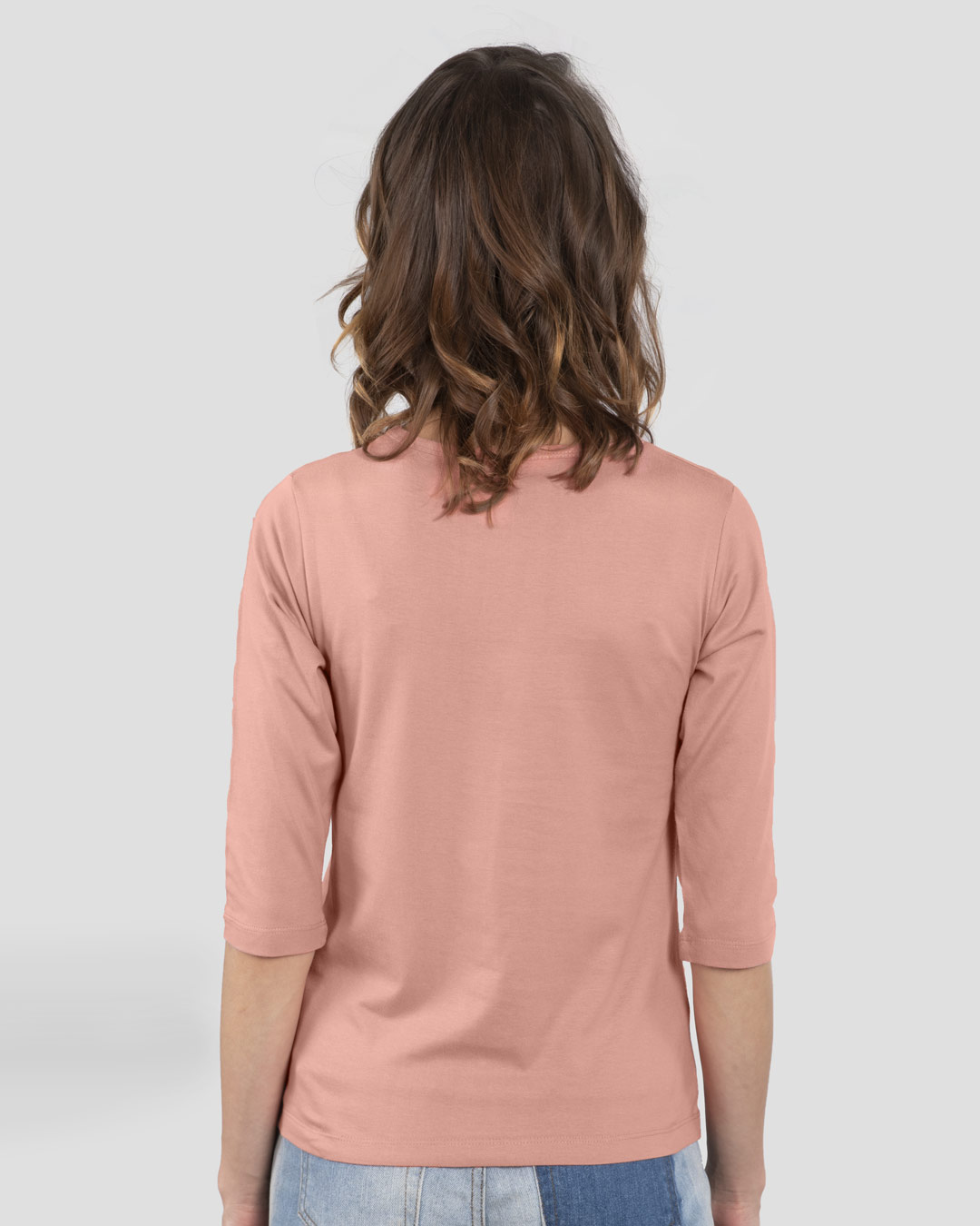 Shop Mulan Flower Gold print (DL) 3/4th Sleeve Slim Fit T-Shirt-Back