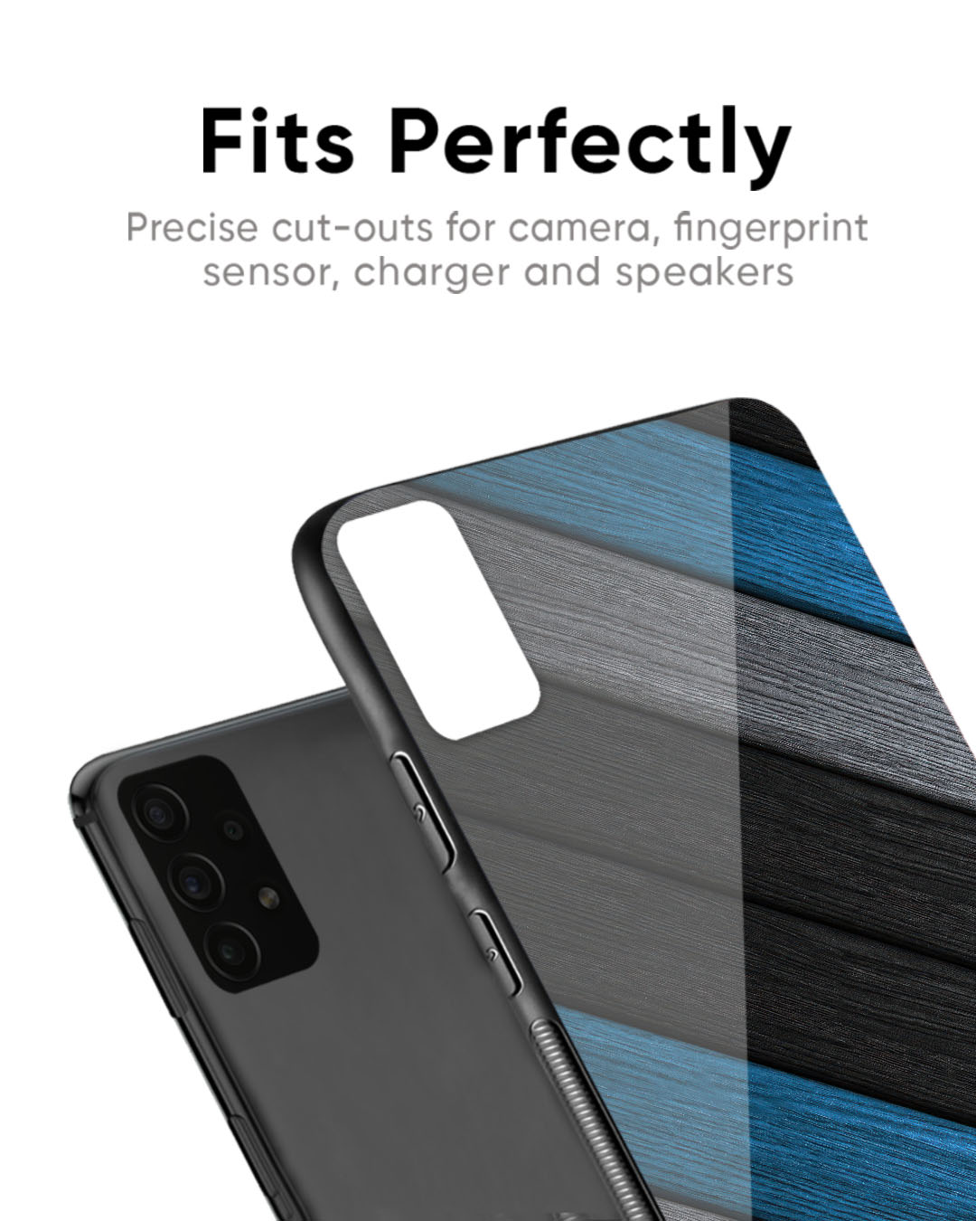 Shop Multicolor Wooden Effect Premium Glass Case for OnePlus 8T (Shock Proof, Scratch Resistant)-Back