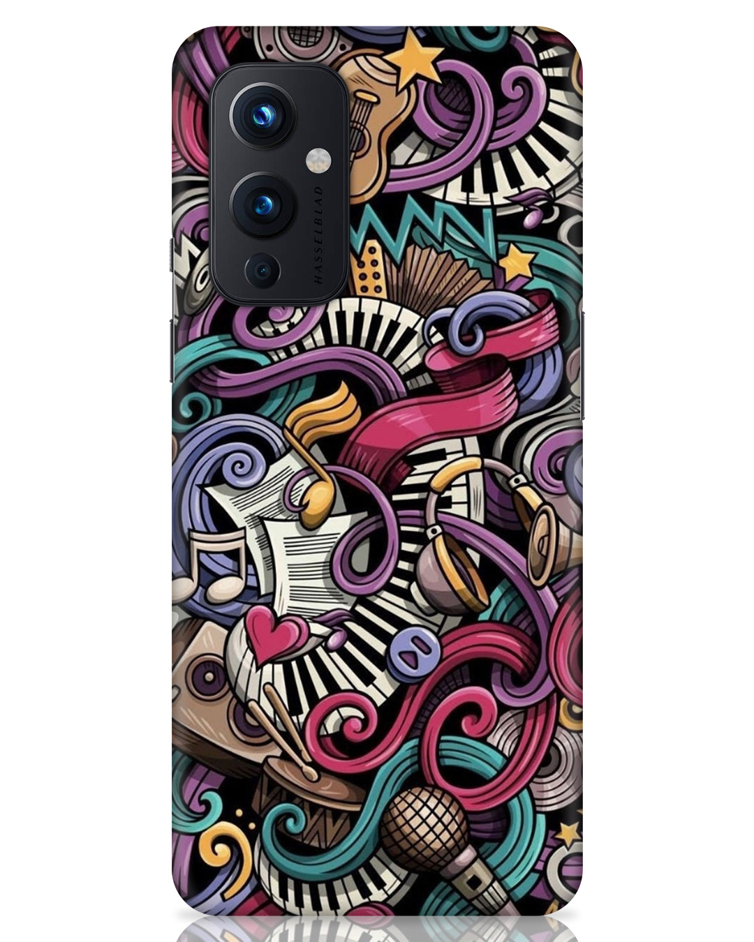 Shop Music Abstract Printed Designer Hard Cover For OnePlus 9 (Impact Resistant, Matte Finish)-Front