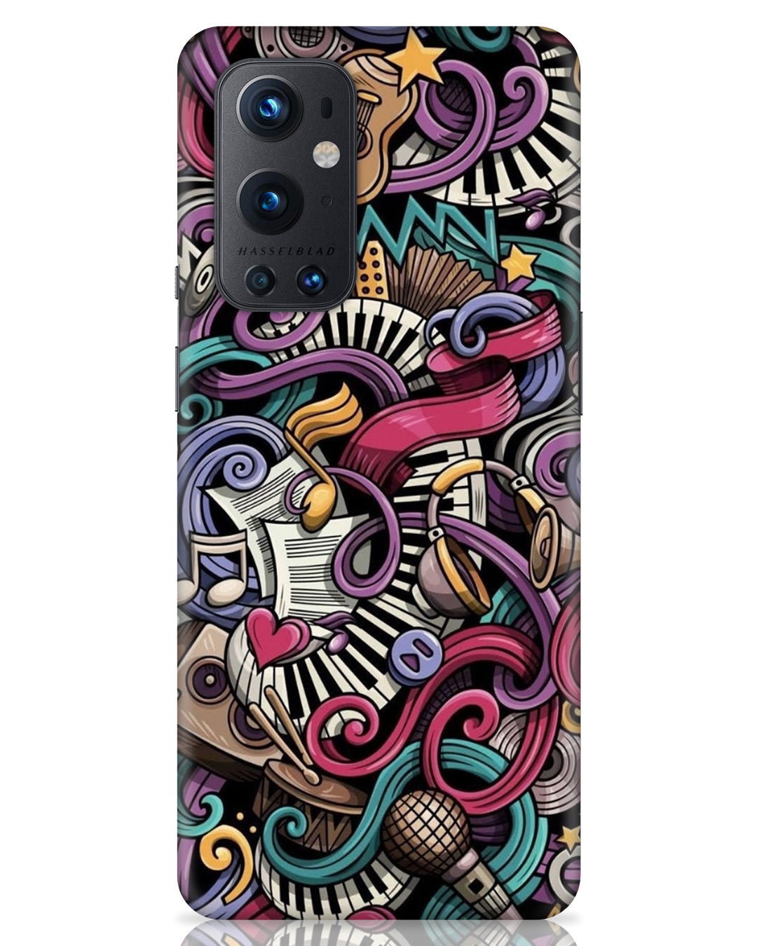 Shop Music Abstract Printed Designer Hard Cover For OnePlus 9 Pro (Impact Resistant, Matte Finish)-Front