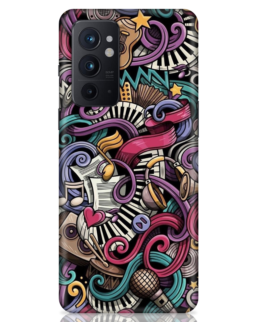 Shop Music Abstract Printed Designer Hard Cover For OnePlus 9RT 5G (Impact Resistant, Matte Finish)-Front