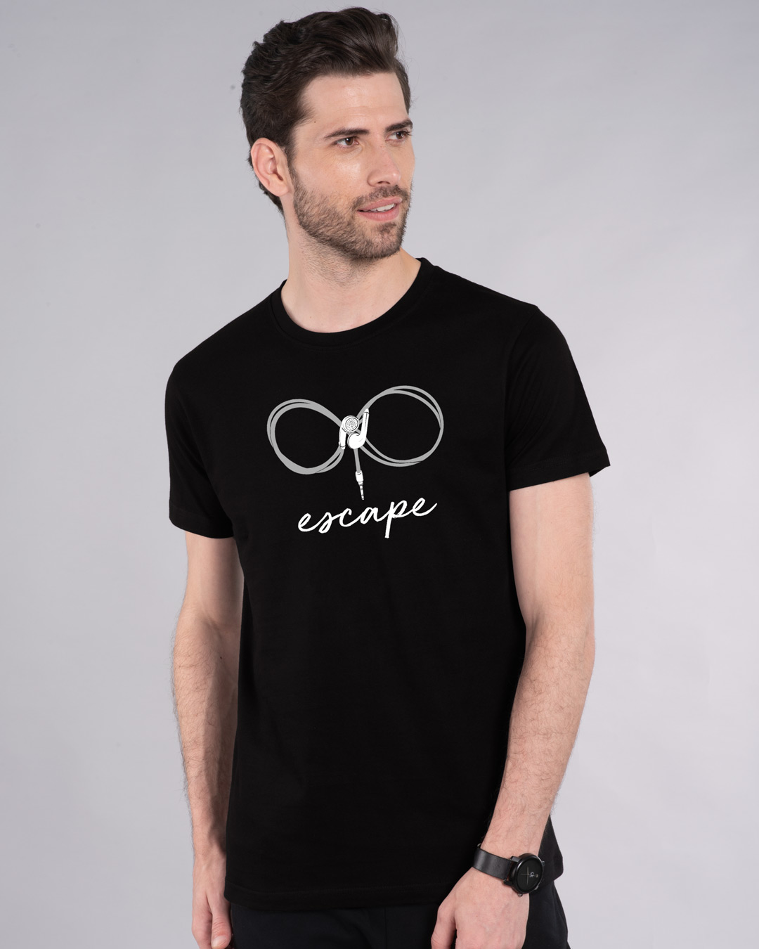 Shop Music Escape Half Sleeve T-Shirt-Back
