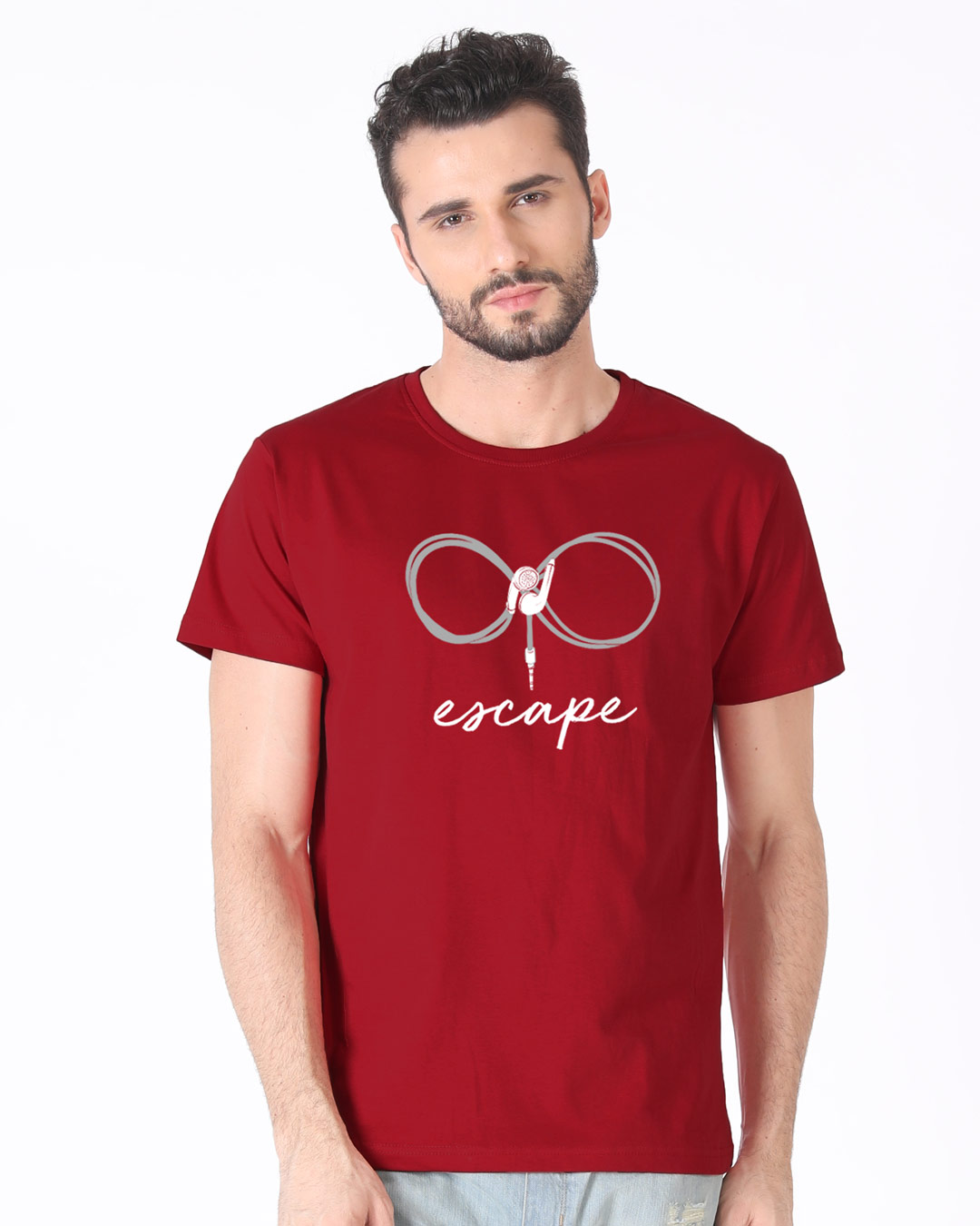 Shop Music Escape Half Sleeve T-Shirt-Back