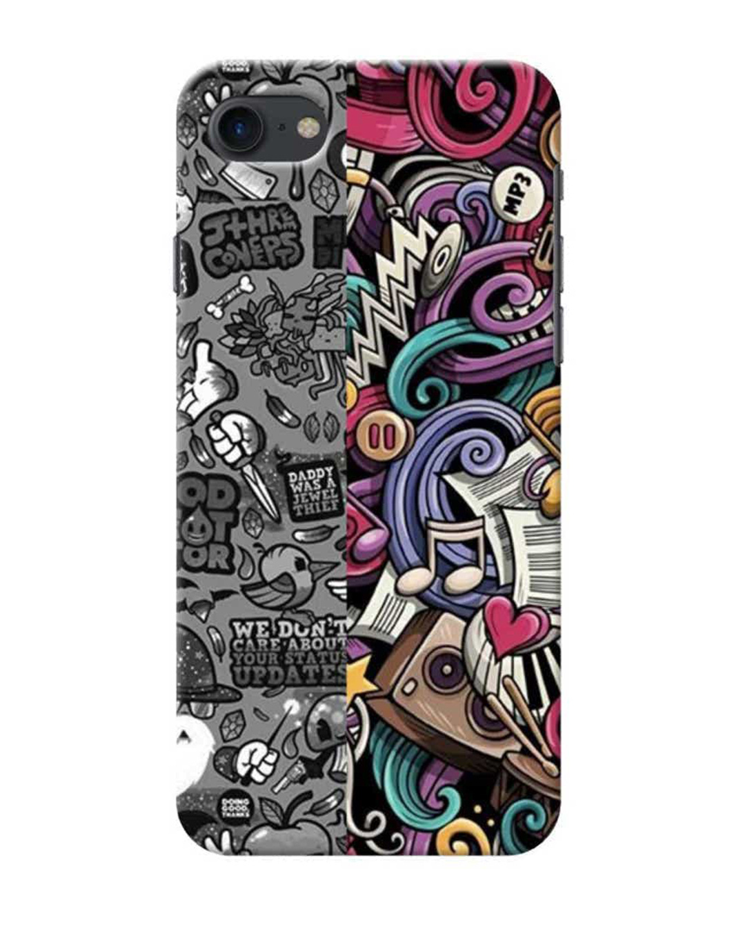 Shop Music Multi Abstract Printed Designer Hard Cover For iPhone 7 (Impact Resistant, Matte Finish)-Front