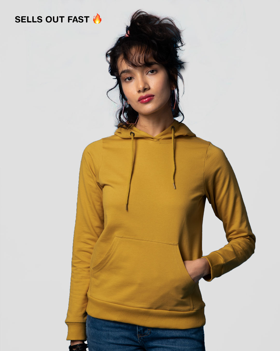 Buy Mustard Yellow Fleece Hoodies Online at Bewakoof