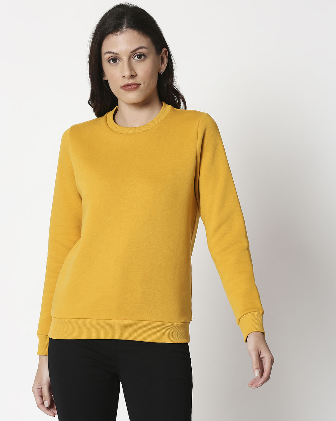 Shop Mustard Yellow Sweatshirt-Back