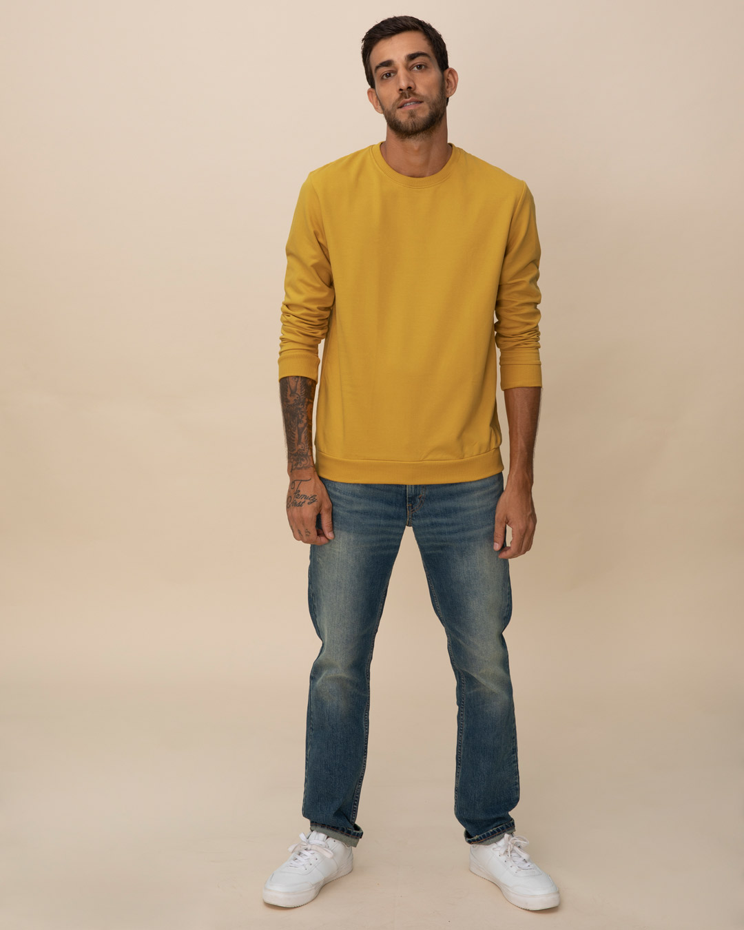 mustard yellow sweatshirt men's