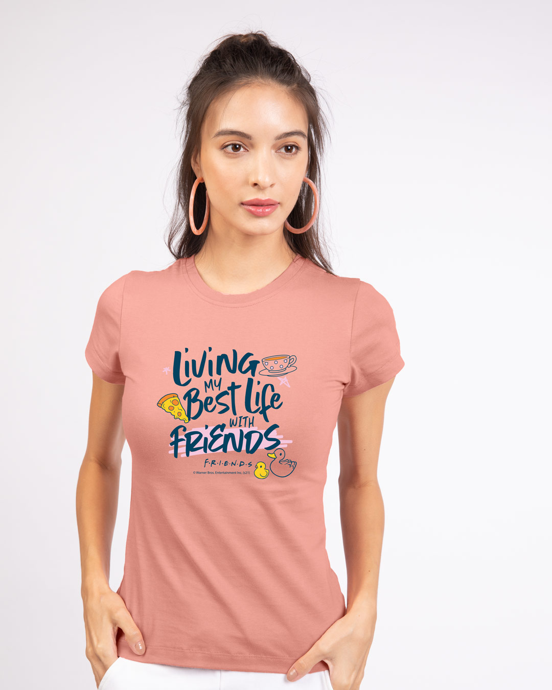 Shop My Best Life Half Sleeve Printed T-Shirt Misty Pink (FRL)-Back