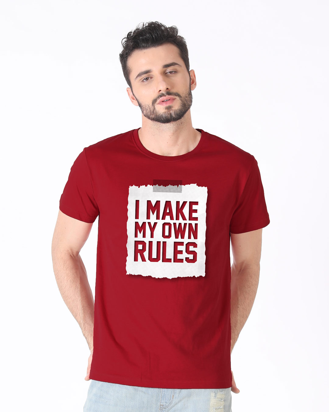 Shop My Own Rules Half Sleeve T-Shirt-Back