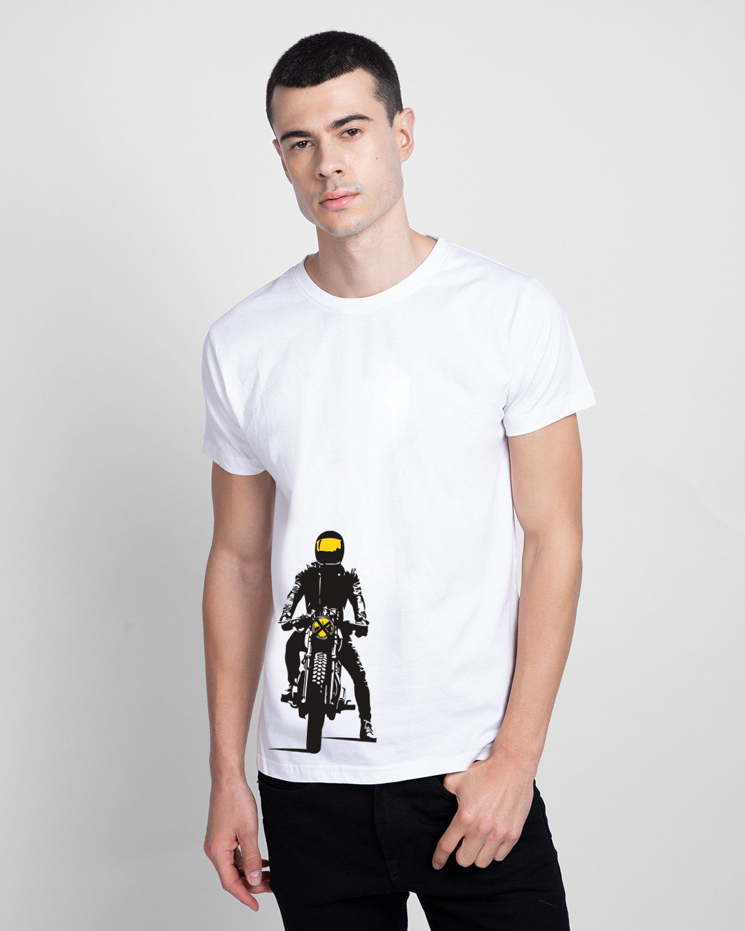 Shop Men's White My Ride Graphic Printed T-shirt-Back