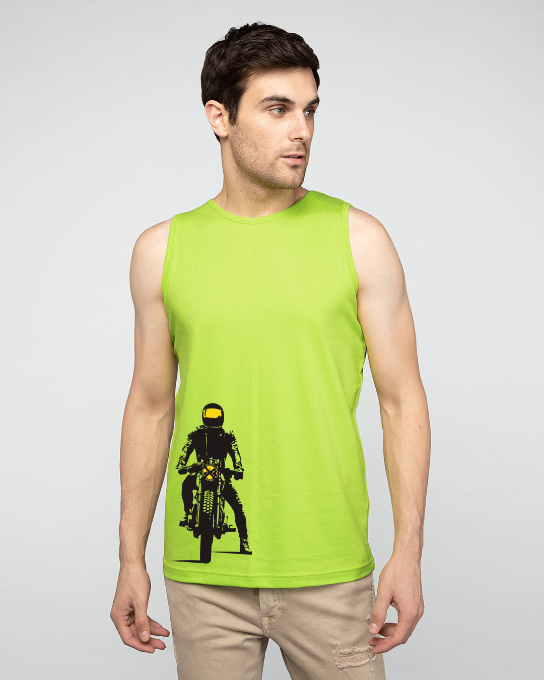 Shop My Ride Round Neck Vest Neon Green-Back