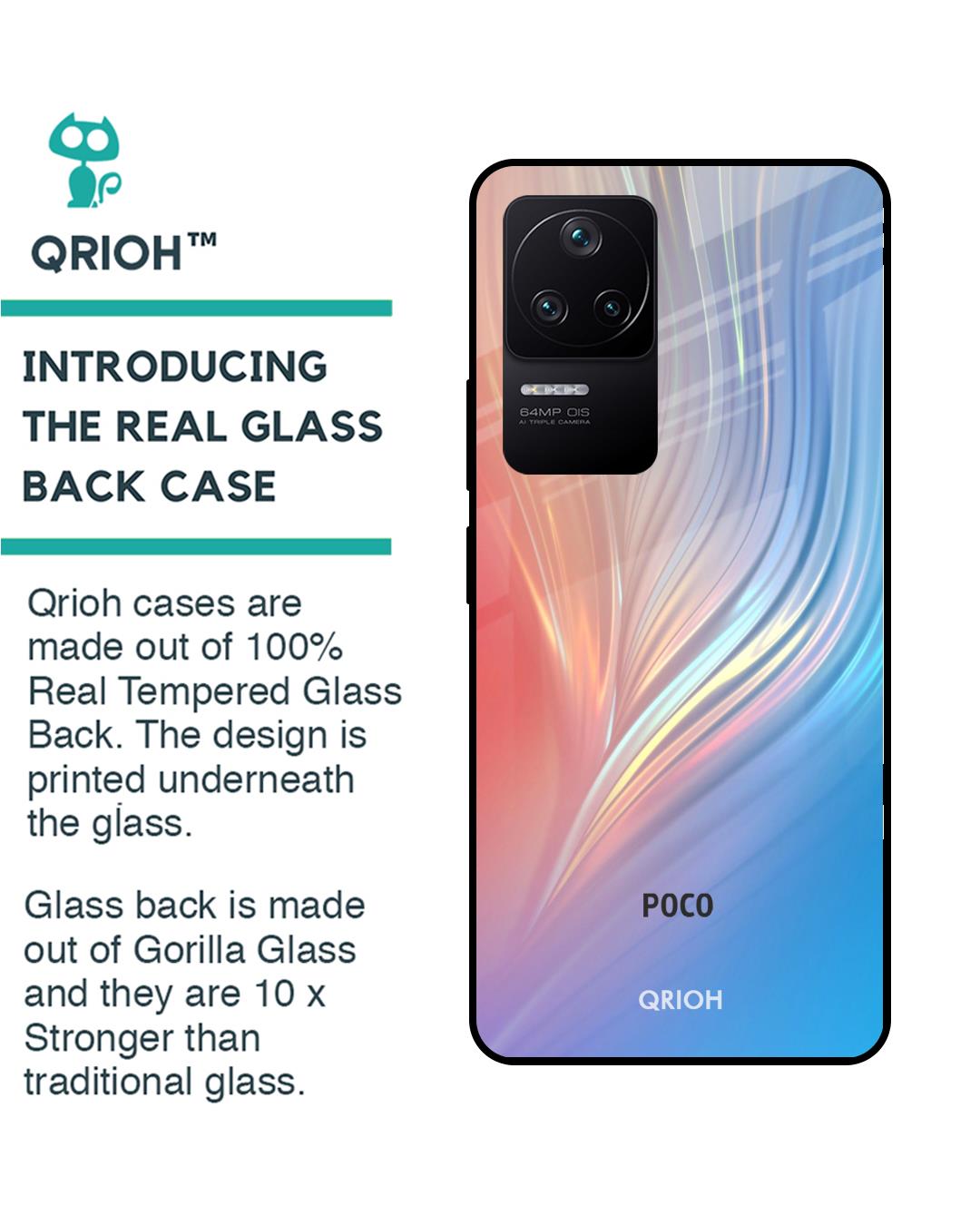 Shop Mystic Aurora Premium Glass Case for Poco F4 5G (Shock Proof, Scratch Resistant)-Back