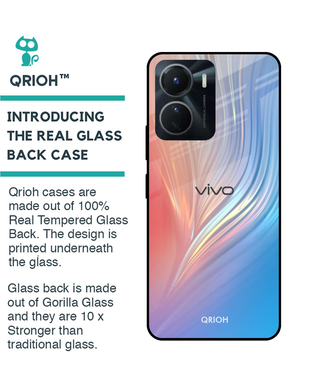 Shop Mystic Aurora Printed Premium Glass Case for Vivo Y16 (Shock Proof,Scratch Resistant)-Back