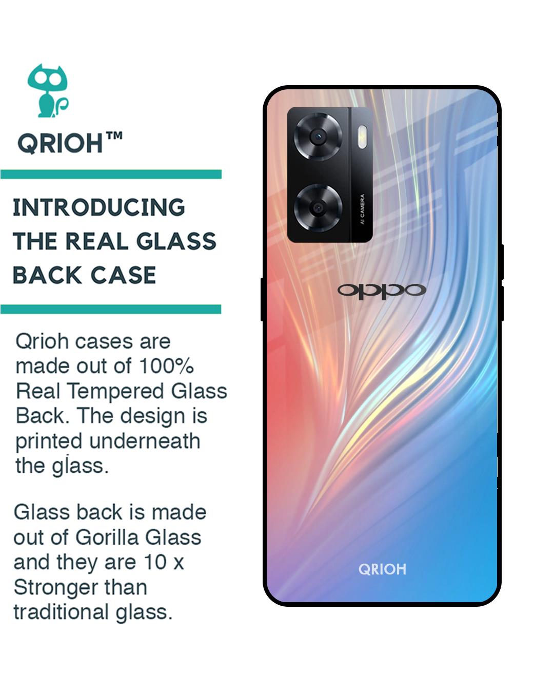 Shop Mystic Aurora Printed Premium Glass Cover for Oppo A57 4G (Shockproof, Light Weight)-Back